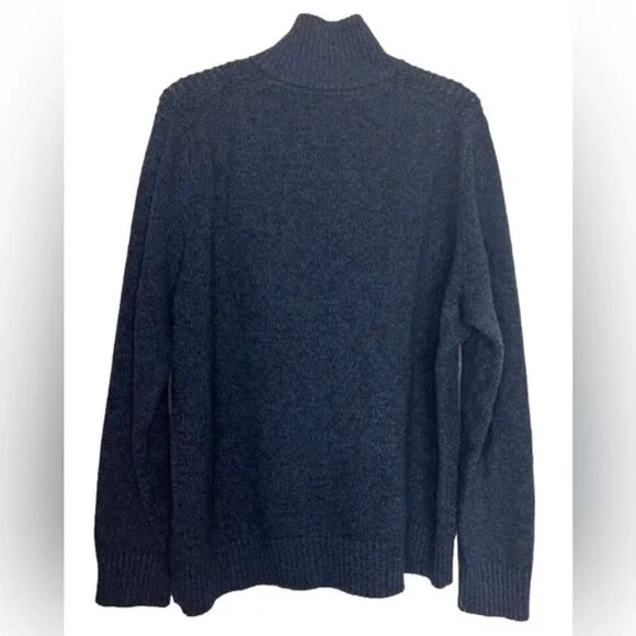 BANANA REPUBLIC ITALIAN YARN MERINO WOOL Blend Mock Neck 1/4 Snap Pullover LARGE - Picture 2 of 8